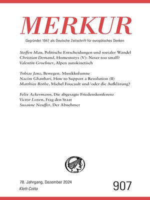 cover image of MERKUR 12/2024, Jg.78